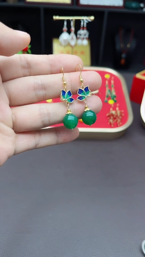 【闪购商品】玛瑙/玉髓耳钉银S925镶嵌337000