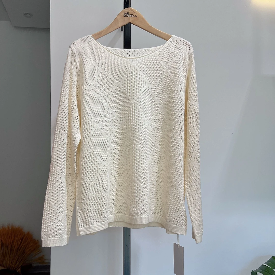 蔻蔻大码女装镂空针织衫