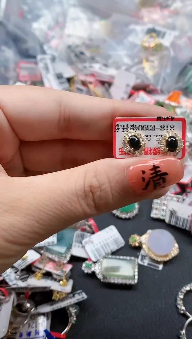 银S925镶嵌戒指翡翠天然A货缅甸翡翠