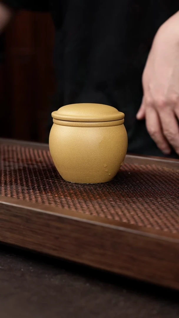 茶壶紫砂黄金段小茶叶罐