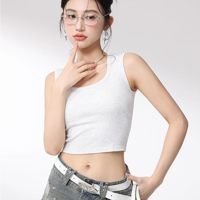 时尚休闲简约舒适百搭瑜伽打底女士款夏舒适内搭无袖针织休闲背心