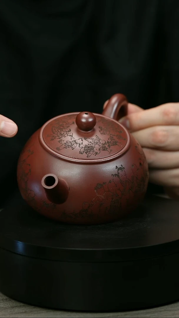 茶壶紫砂阿*H2197陆建平童趣直嘴半月