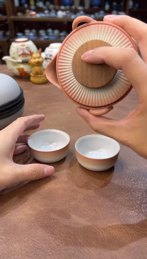 真的很便宜超好看会开片的旅行茶具