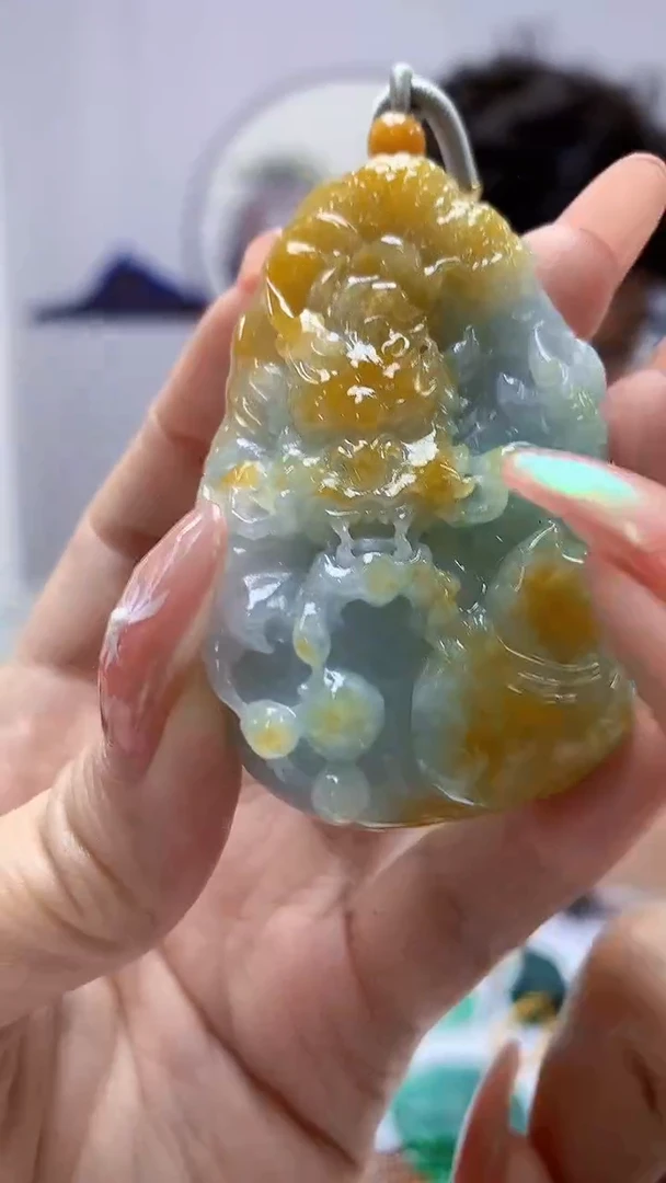 【闪购商品】定制翡翠未镶嵌4688DD-毛货挂件赠珠链135