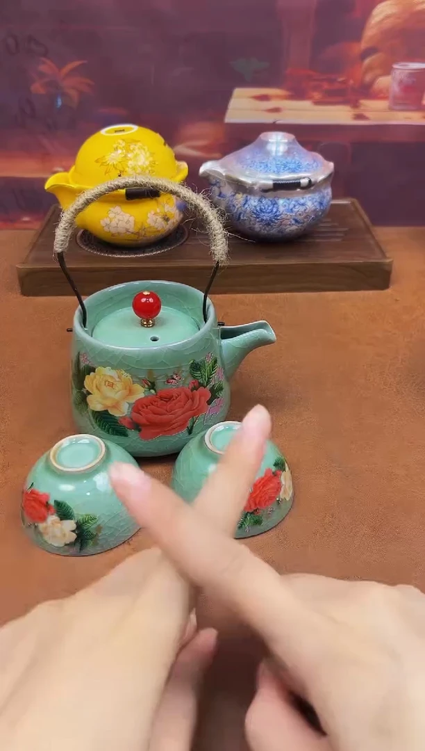 陶瓷茶具摆件旅行套组