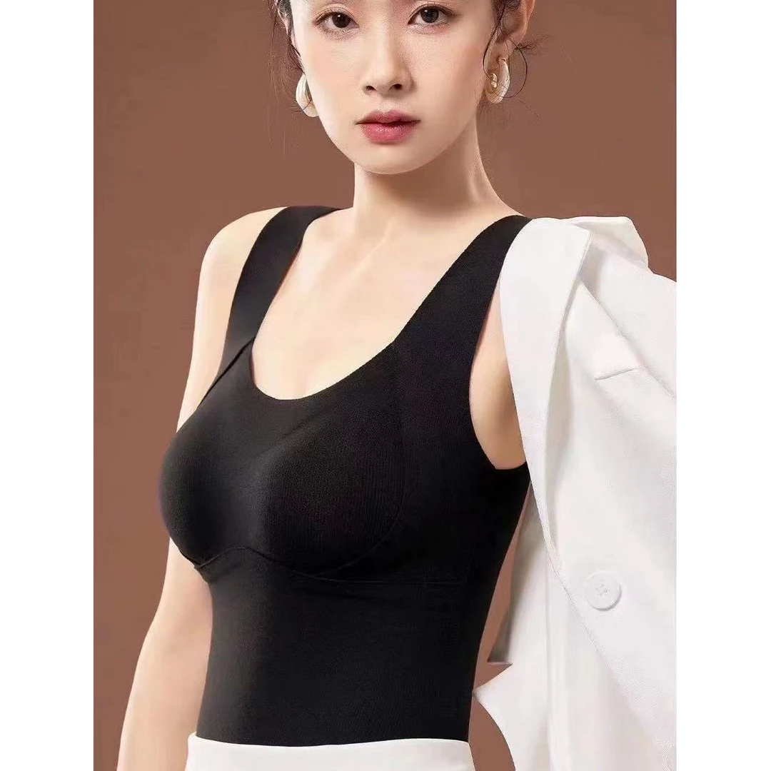 6636# 新款美背德绒保暖舒适背心外穿无痕打底透气上衣美背