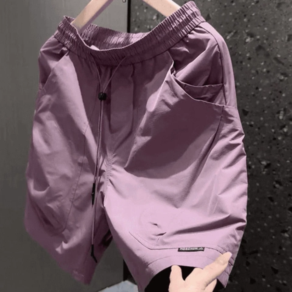 透气工装薄款速干运动五分裤男生夏季新款潮牌美式直筒沙滩短裤男