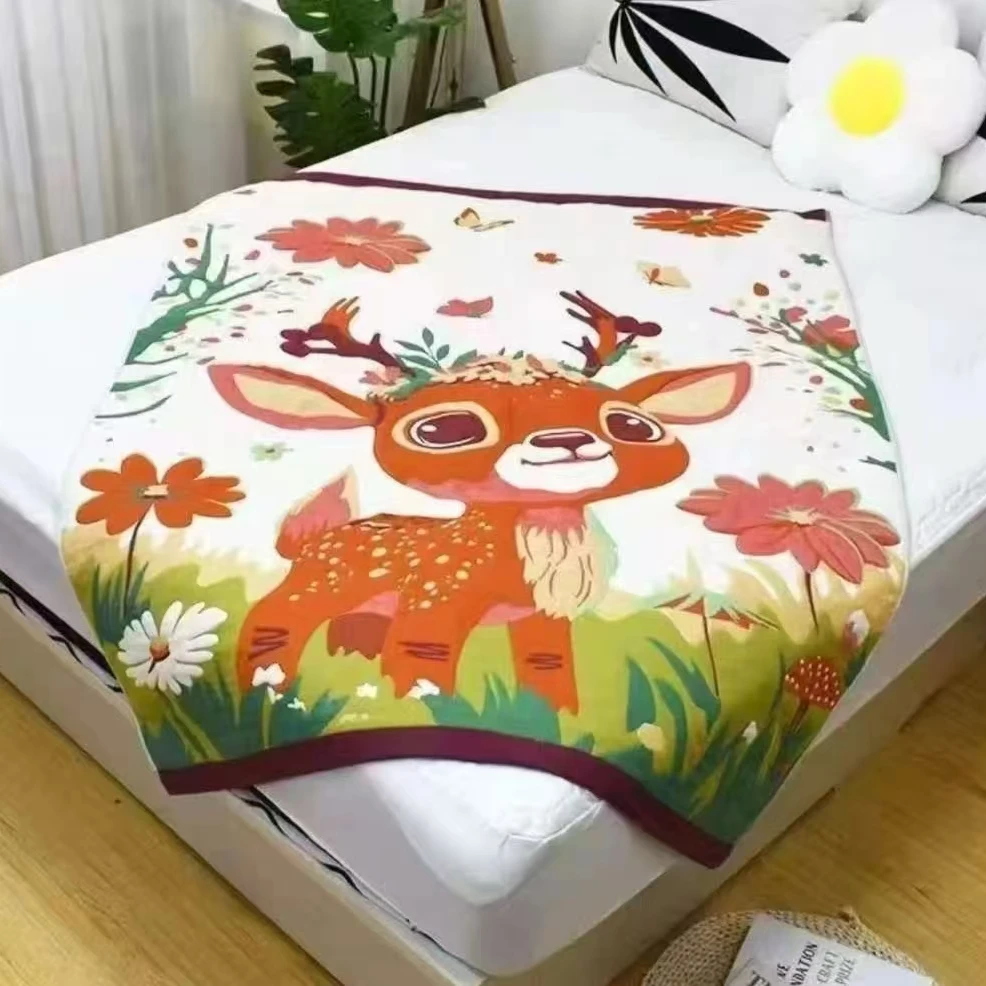 特价纱布浴巾--花朵小鹿