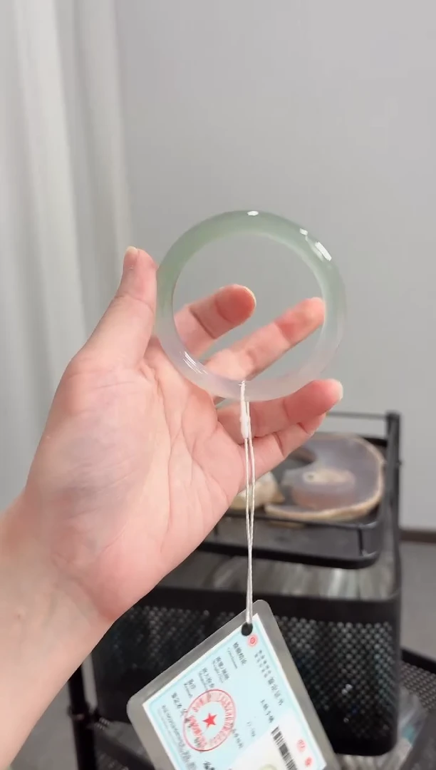 手镯玛瑙/玉髓未镶嵌60-61圈半山水卡8