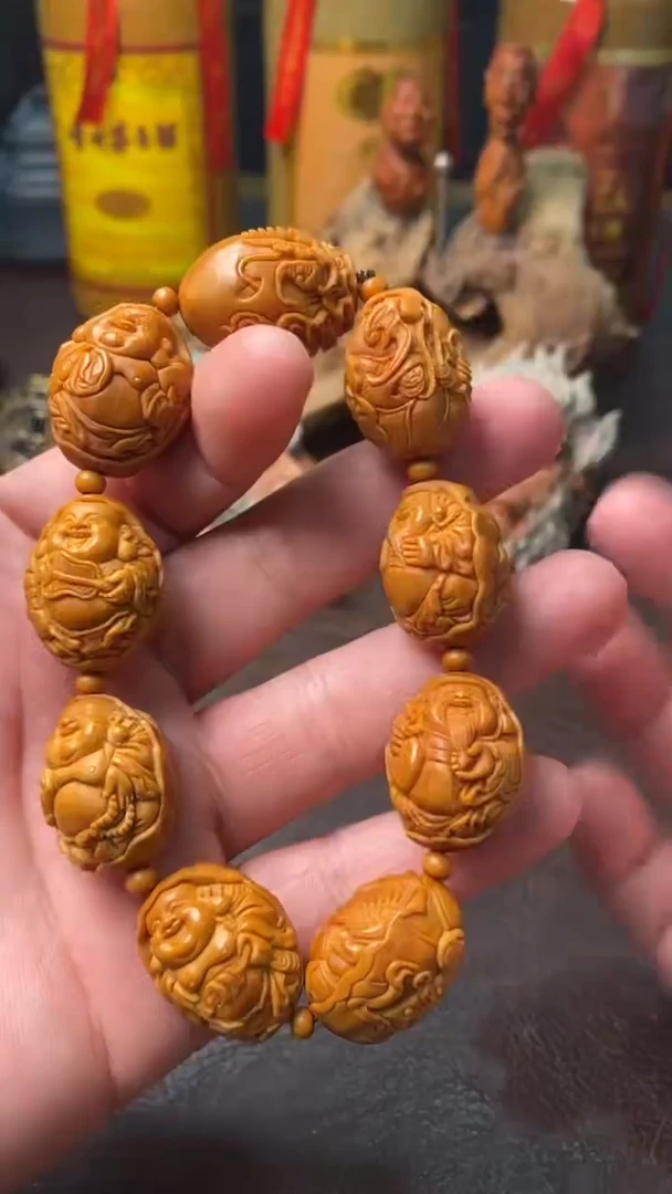 【闪购商品】橄榄核手串/手链10-荷叶弥勒手串一条