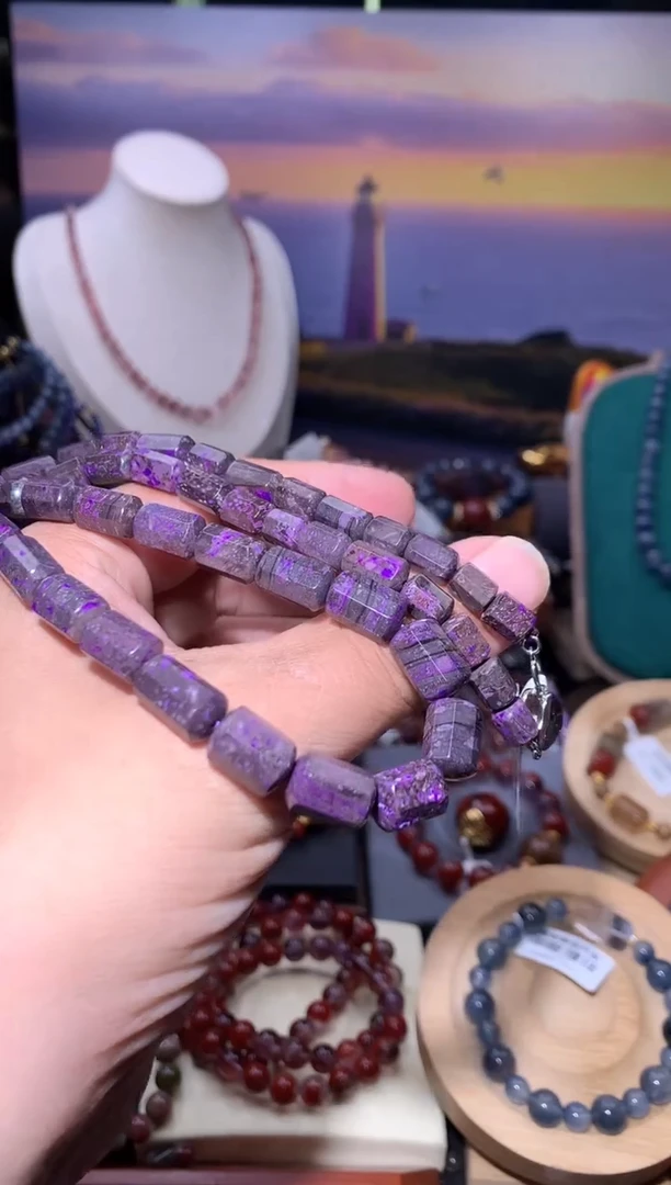 苏纪石（舒俱来）未镶嵌塔链八棱桶珠塔链