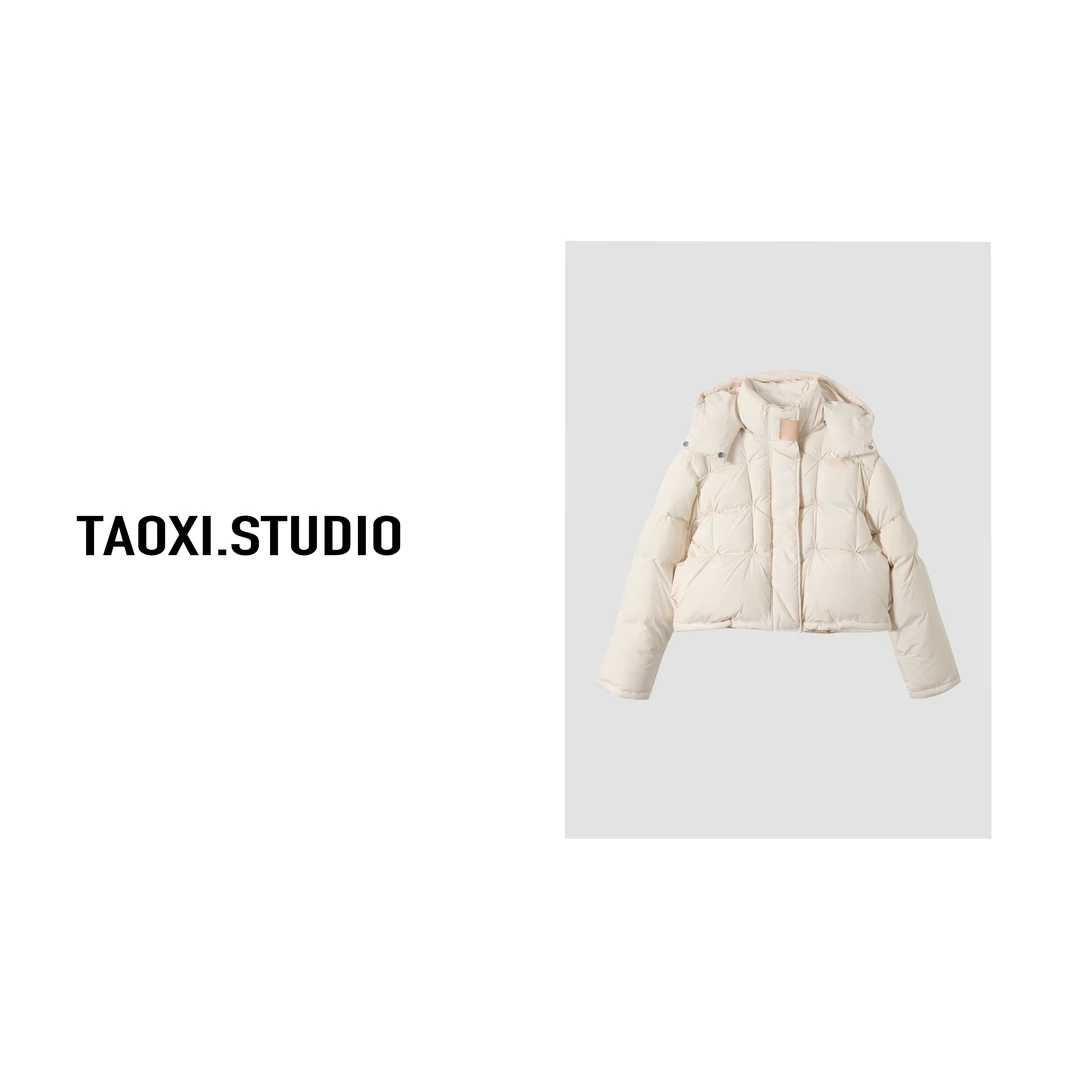 ZC 2023新款连帽设计感洋气保暖小众名媛加厚羽绒服短款23112