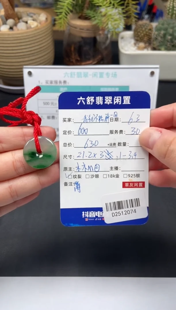翡翠未镶嵌颈饰D2512074