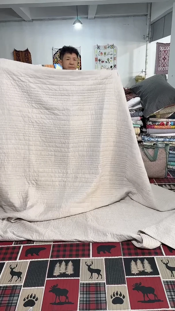 棉14号棉麻床盖原麻色250*280