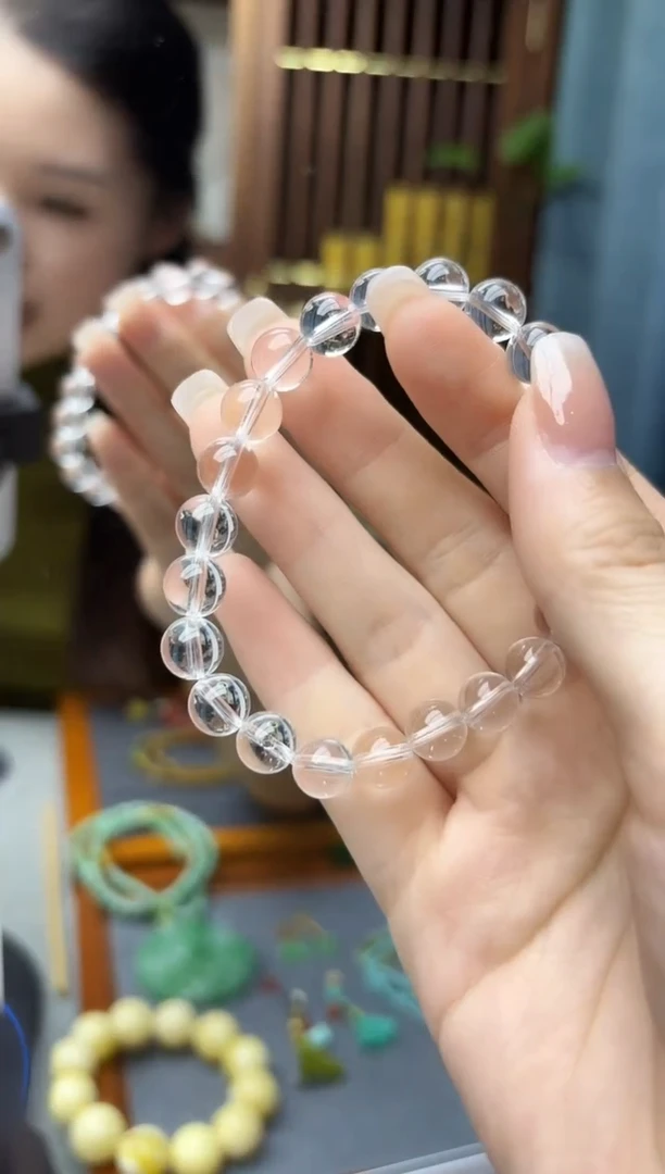 未镶嵌车挂水晶白水晶手串12mmZD