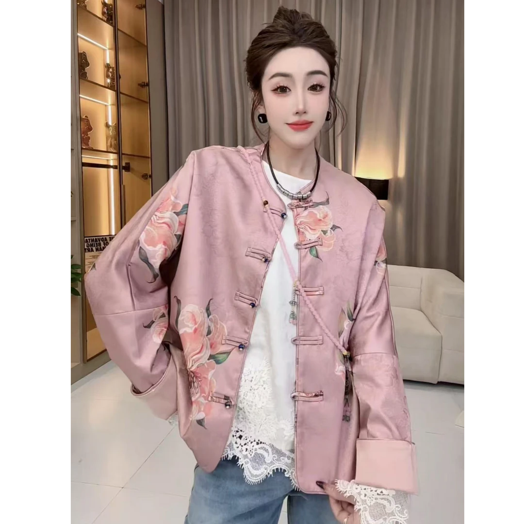 新中式提花外套女春季网红国风早春古风上衣