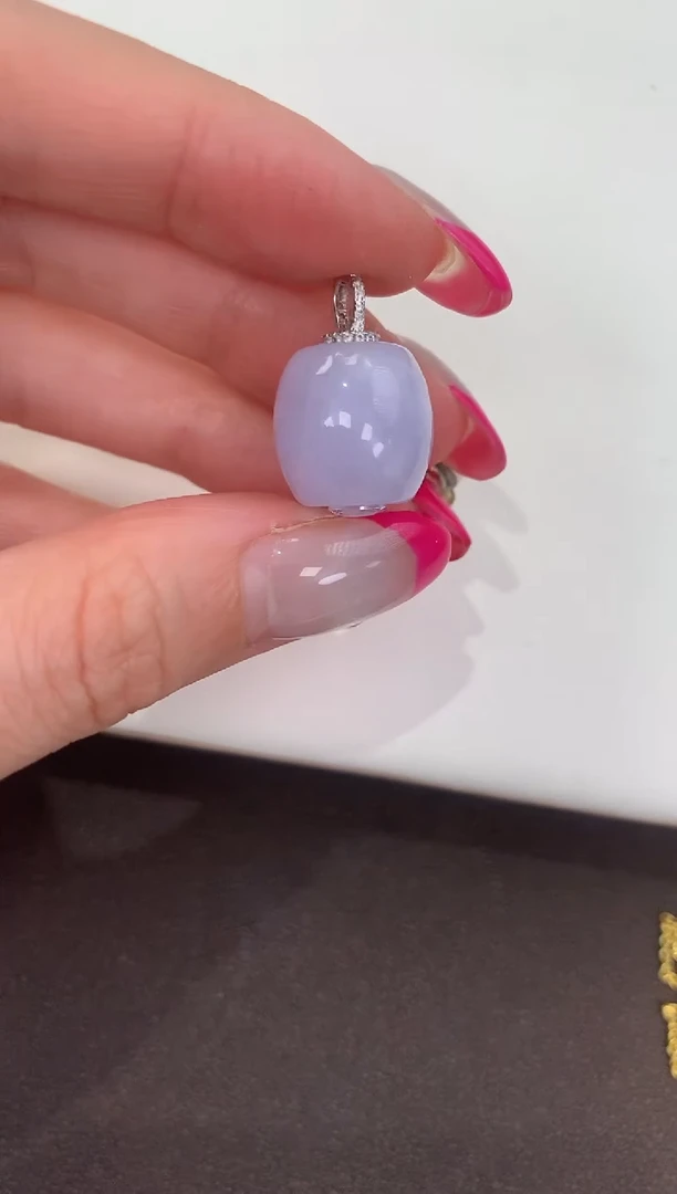 颈饰银S925镶嵌翡翠天然缅甸a货翡翠