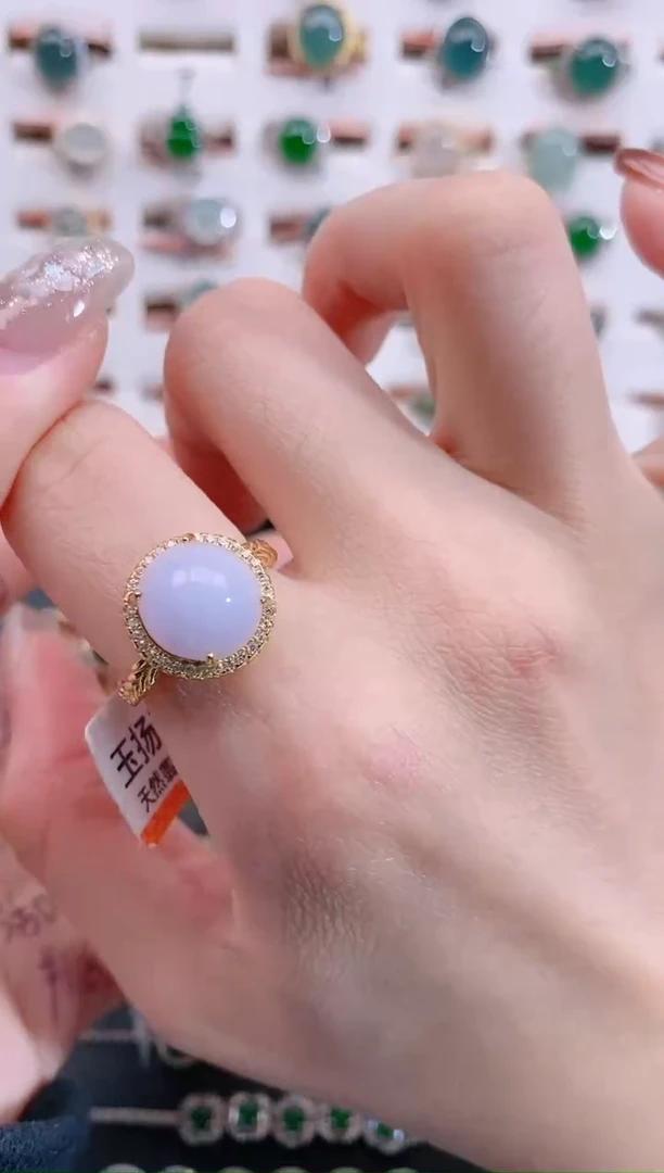 银S925镶嵌戒指翡翠天然翡翠