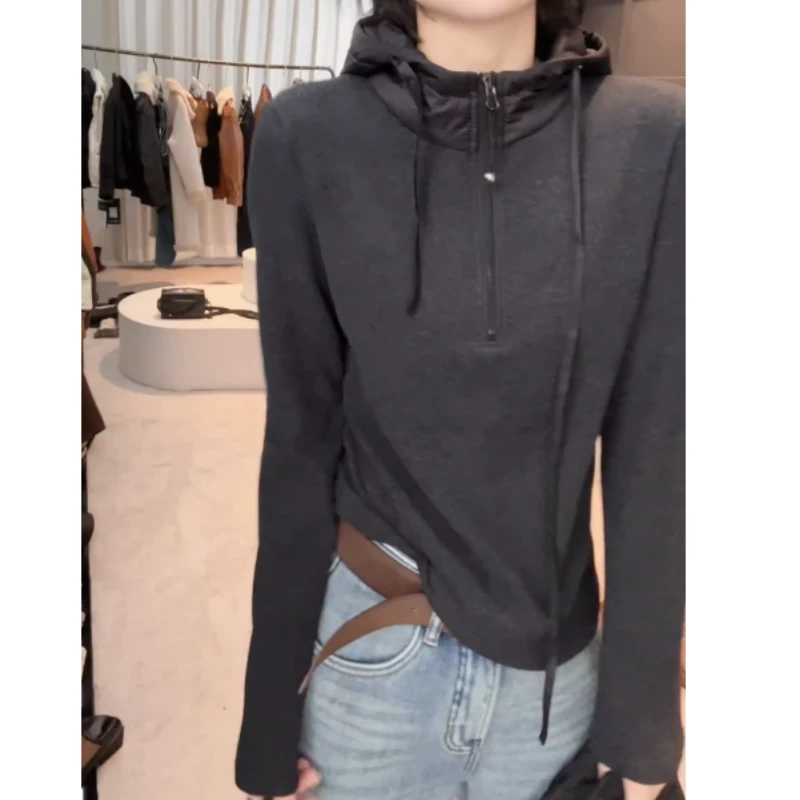 2025冬款加厚加绒连帽卫衣设计感百搭长袖显瘦款女LK2507845