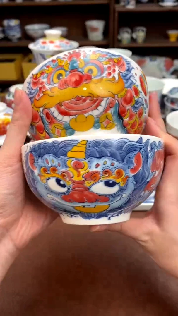 米饭碗（醒狮+貔貅）景德镇昨明陶瓷