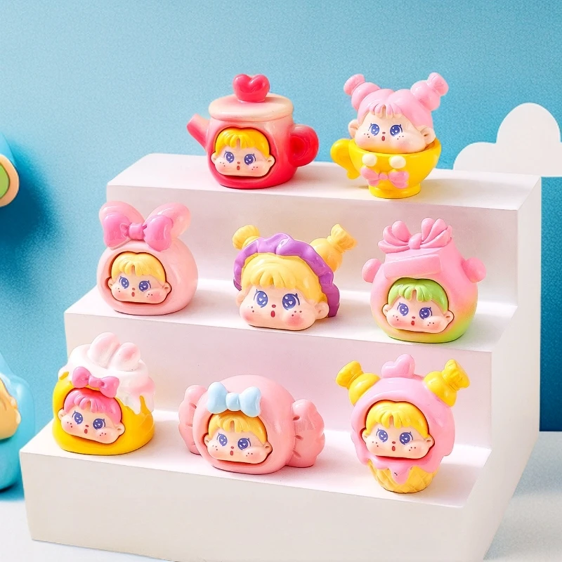 【拆啥发啥】可爱甜心QQ女孩萌粒 卡通桌面摆件