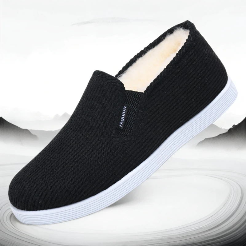 加厚保暖爸爸鞋时尚百搭防滑耐磨老北京布鞋舒适加绒加厚老人鞋男