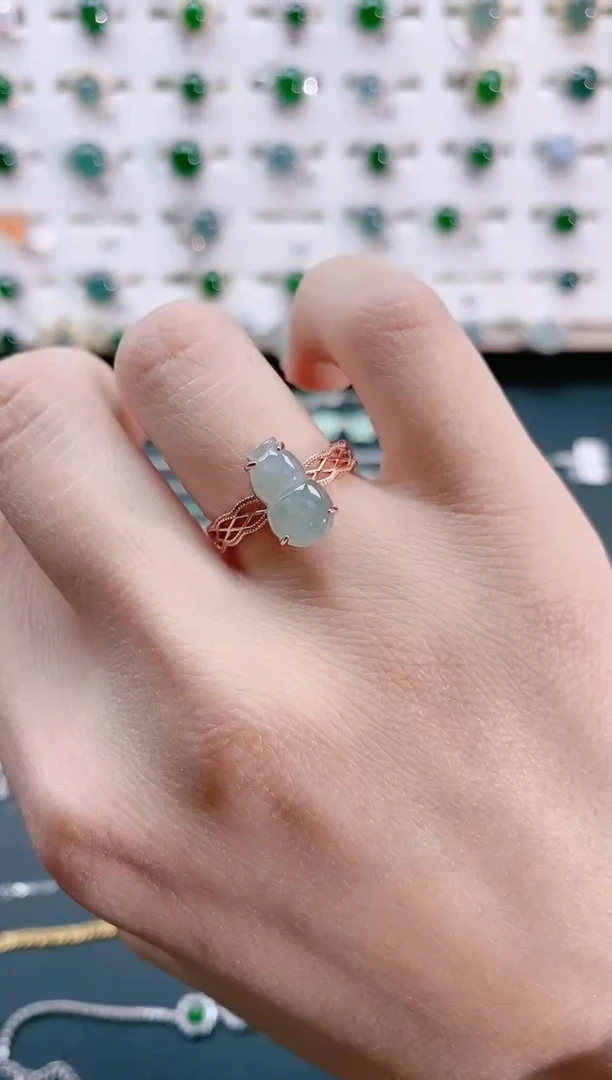 【闪购商品】翡翠戒指银S925镶嵌天然翡翠