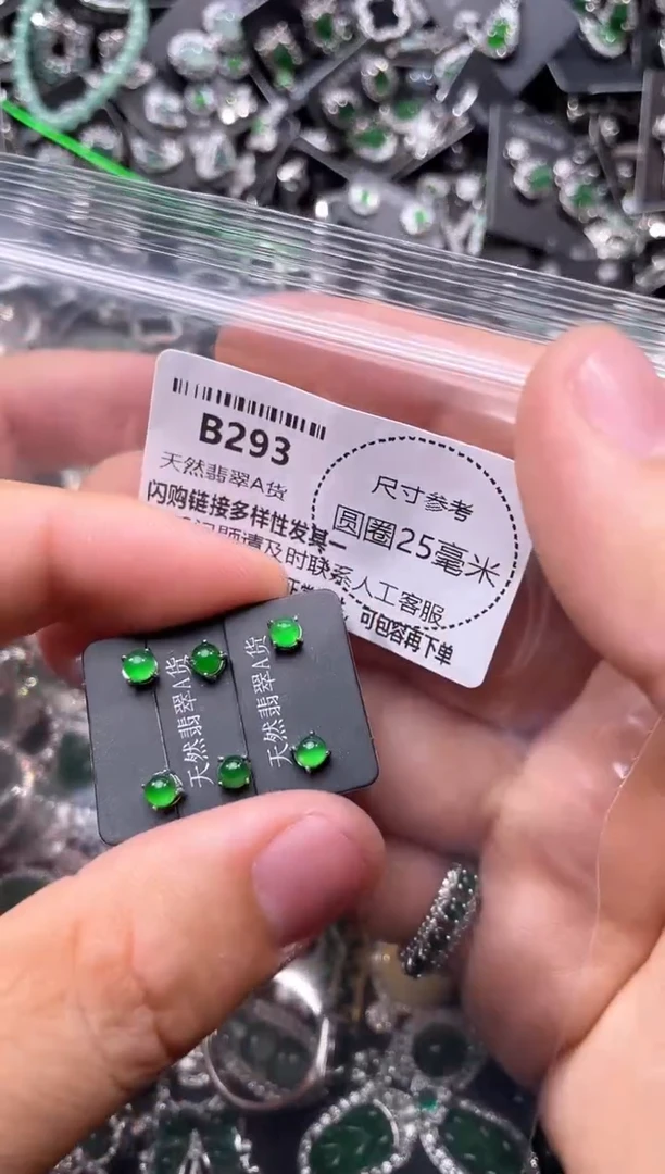 翡翠未镶嵌颈饰B293耳钉 多样性发其一