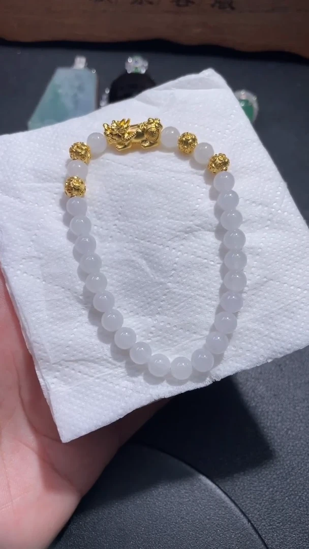 足金镶嵌手链翡翠27