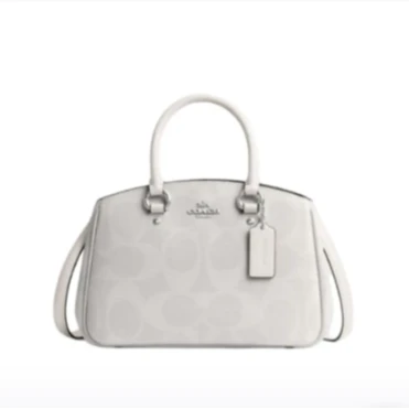 COACH蔻驰CARRYALL28微标Logo人造单 手提包小号白色