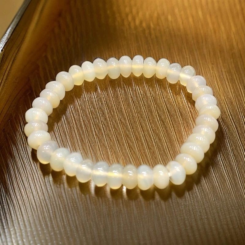 百搭款手串时尚素圈弹力简约灰月光