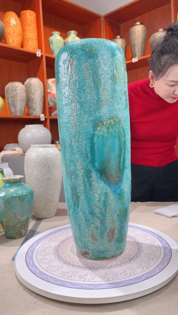 【闪购商品】瓶草原绿60cm落地 陶瓷花瓶 无花