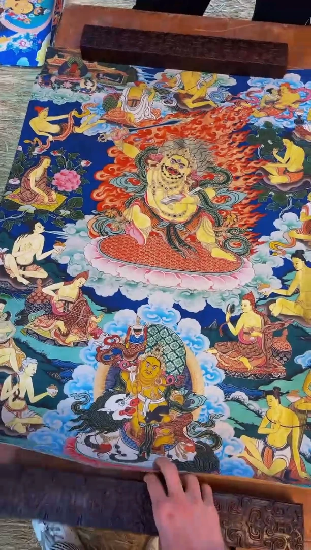 装裱画精品手绘唐卡链接--A166