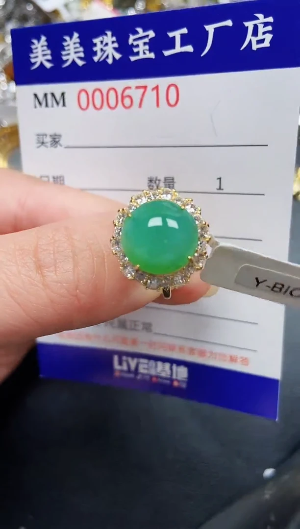 翡翠银S925镶嵌颈饰6710