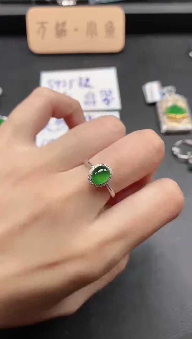 银S925镶嵌戒指翡翠51511