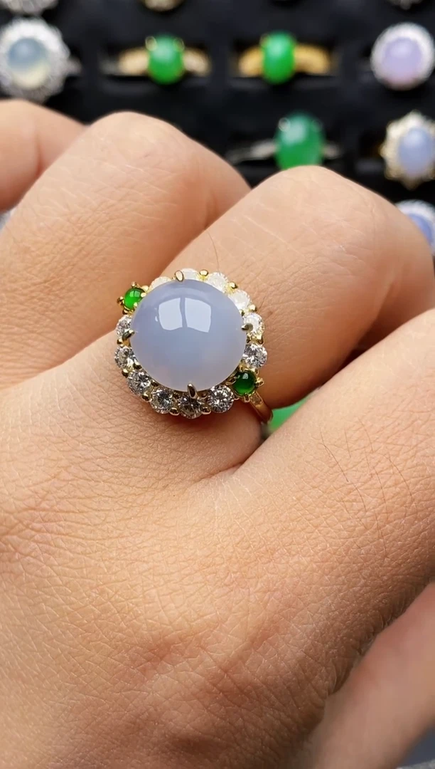 银S925镶嵌戒指翡翠2406