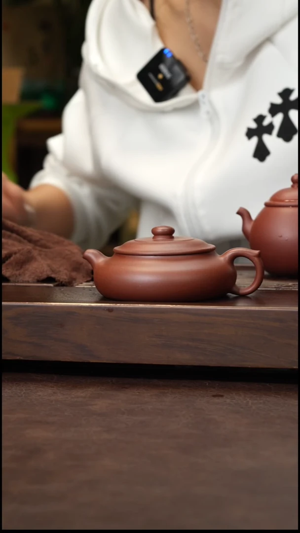 茶壶紫砂红清水纳底扁复