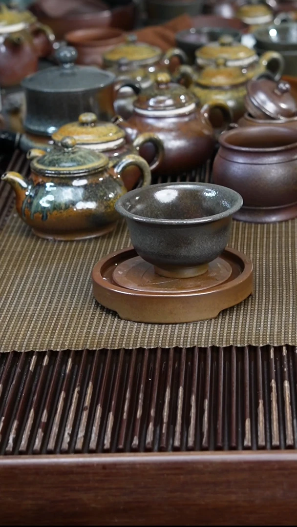 茶壶紫砂柴烧 压手杯