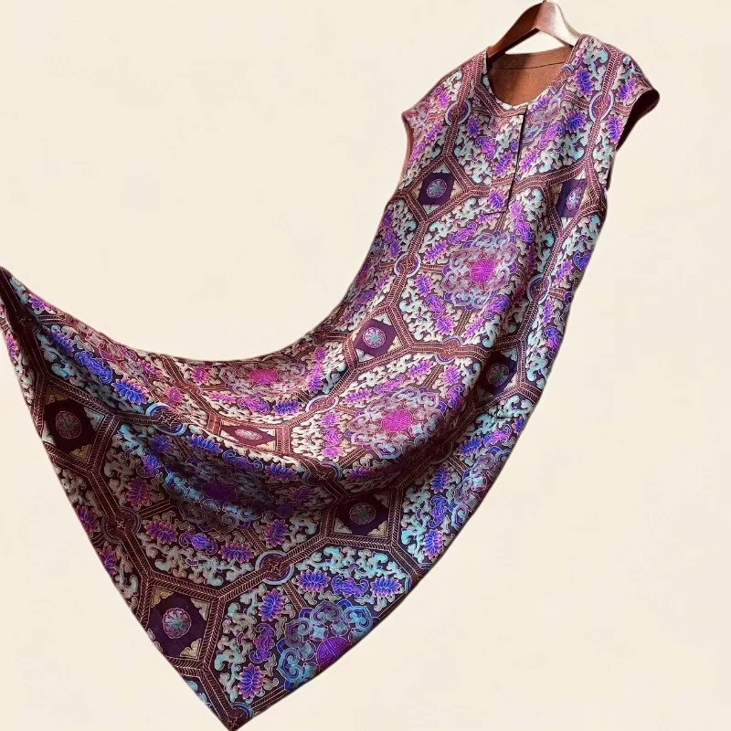 【花绘紫萝】正品高端时尚大气透气冰爽百搭连衣裙1020