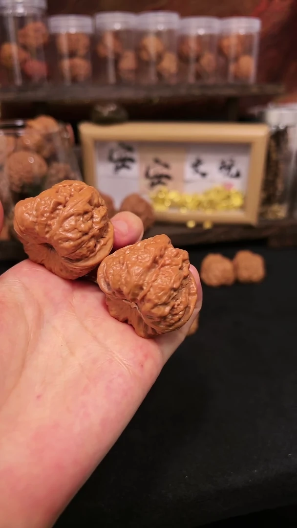 文玩核桃把件金蟾蛤蟆头 大眼胖蛙40mm