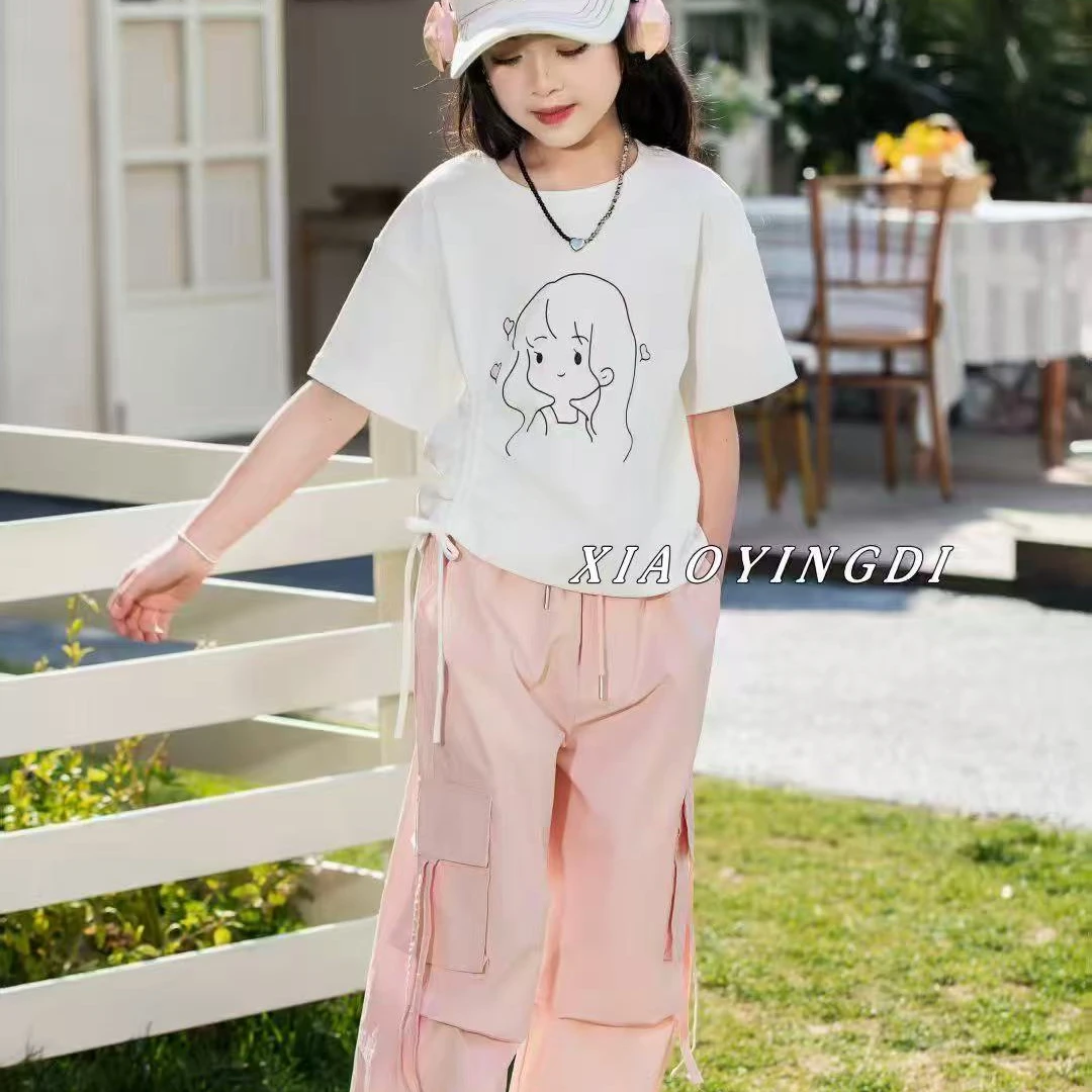 夏季新款女中童工装裤两件套小赢迪