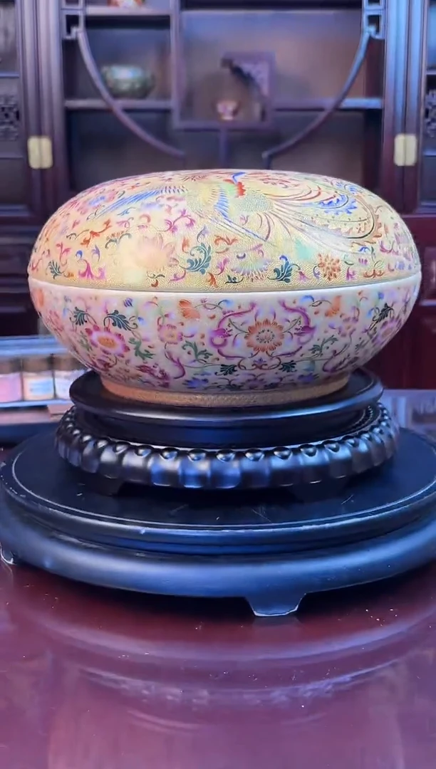 摆件陶瓷B24/金丝珐琅缠枝莲万花罐——————