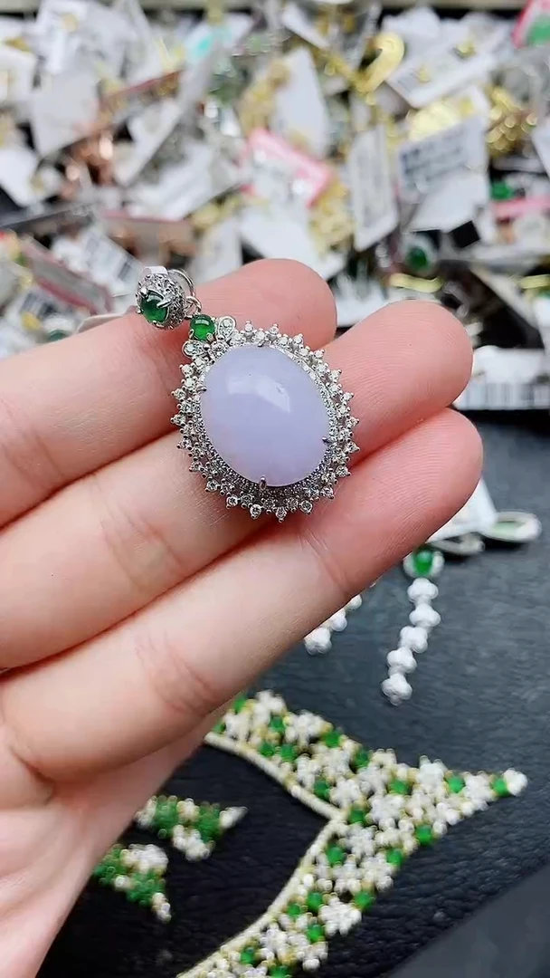 银S925镶嵌戒指翡翠1