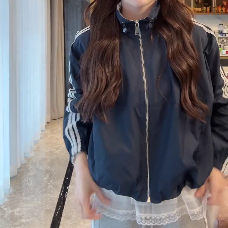 2025春季韩版新款气质百搭蕾丝拼接夹克外套LK2501790