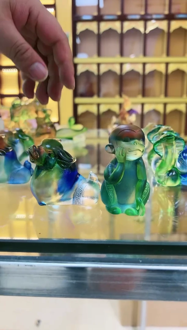 【闪购商品】茶宠古法琉璃 生肖猴子和牛