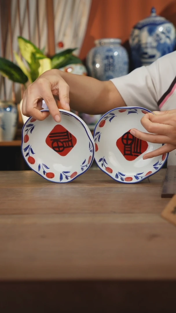 瓷片 景德镇设计师釉下手绘陶瓷餐具
