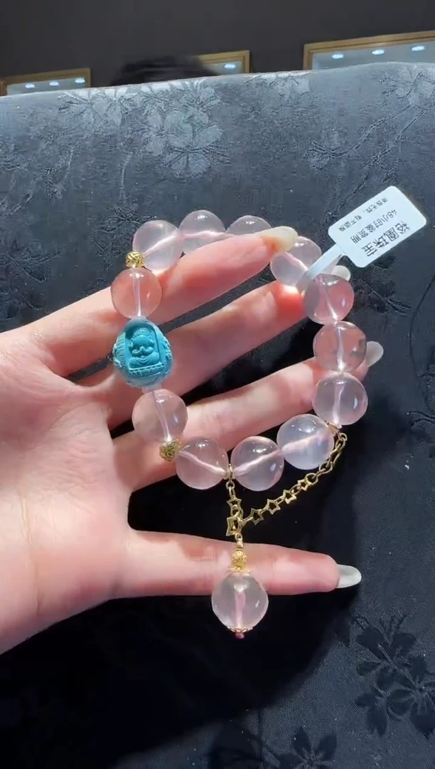 【闪购商品】水晶手串未镶嵌粉水晶菠萝珠手串设计款