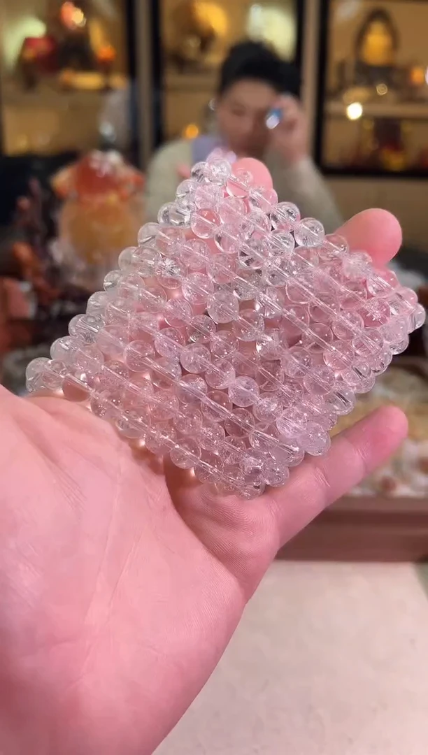 未镶嵌手链水晶8mm+至好白阿塞（多样性发一）