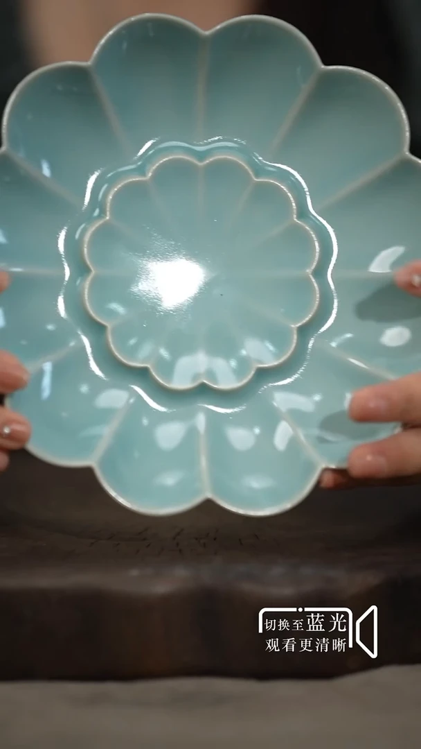 花口壶承（微瑕简包）-汝瓷张海英-羊