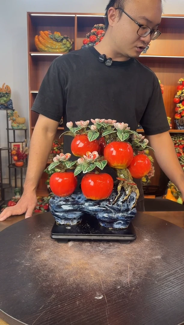 陶瓷六果苹果摆件